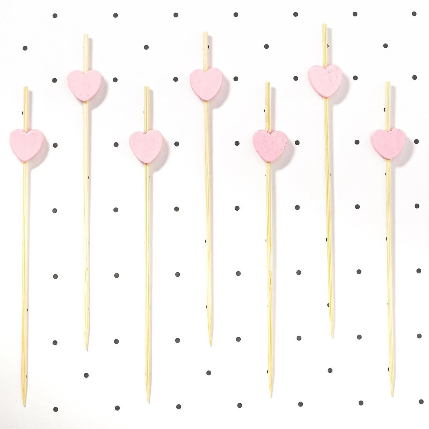 Pink Heart Cocktail Picks