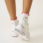 ❤️ Embroidery Heart Duo Ruffle Grip Sock - image 3