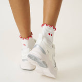 ❤️ Embroidery Heart Duo Ruffle Grip Sock - image 3