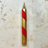 Red and Gold Taper Candle