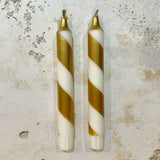 Gold and Cream Spiral Taper Candles
