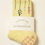 🌿 Flower Stem Grip Sock, Pilates Socks
