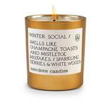 Winter Social (Berries & White Woods) Gold Tumbler Candle