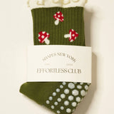 Mushroom Ruffle Grip Socks