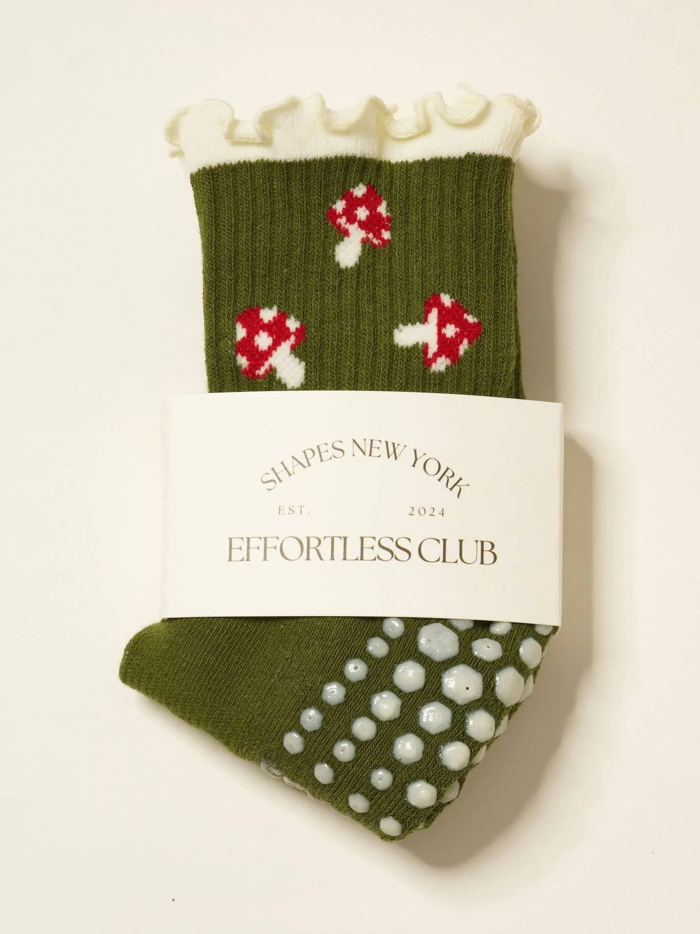 Mushroom Ruffle Grip Socks
