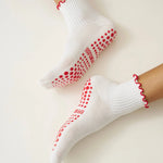 ❤️ Embroidery Heart Duo Ruffle Grip Sock - image 4