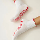 ❤️ Embroidery Heart Duo Ruffle Grip Sock - image 4