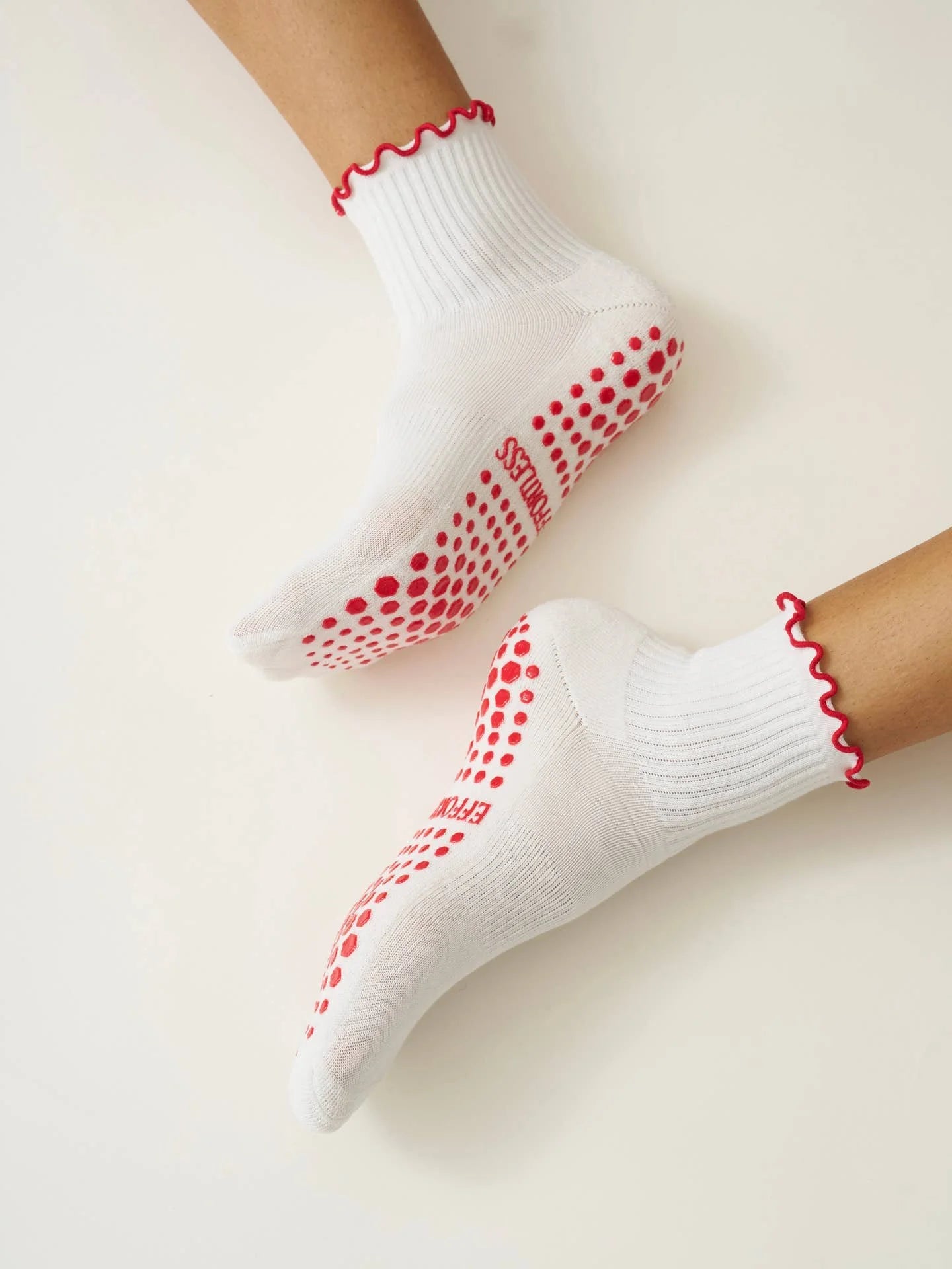 ❤️ Embroidery Heart Duo Ruffle Grip Sock - image 4