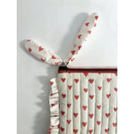 Handmade Quilted Pouch, Red Hearts On White - image 4