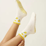 🍋 Lemon Ruffle Grip Sock, Pilates Socks - image 3