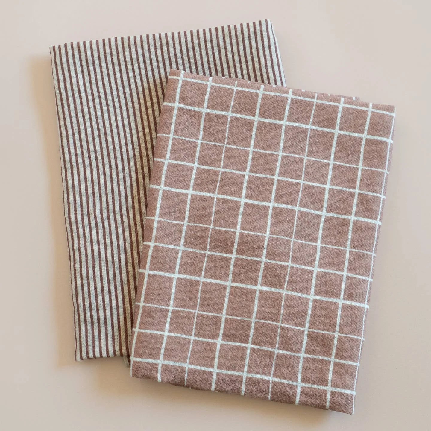 Classic Stripe Wine Linen Tea Towel - image 2