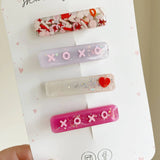 Valentines Day Resin Hair Clips