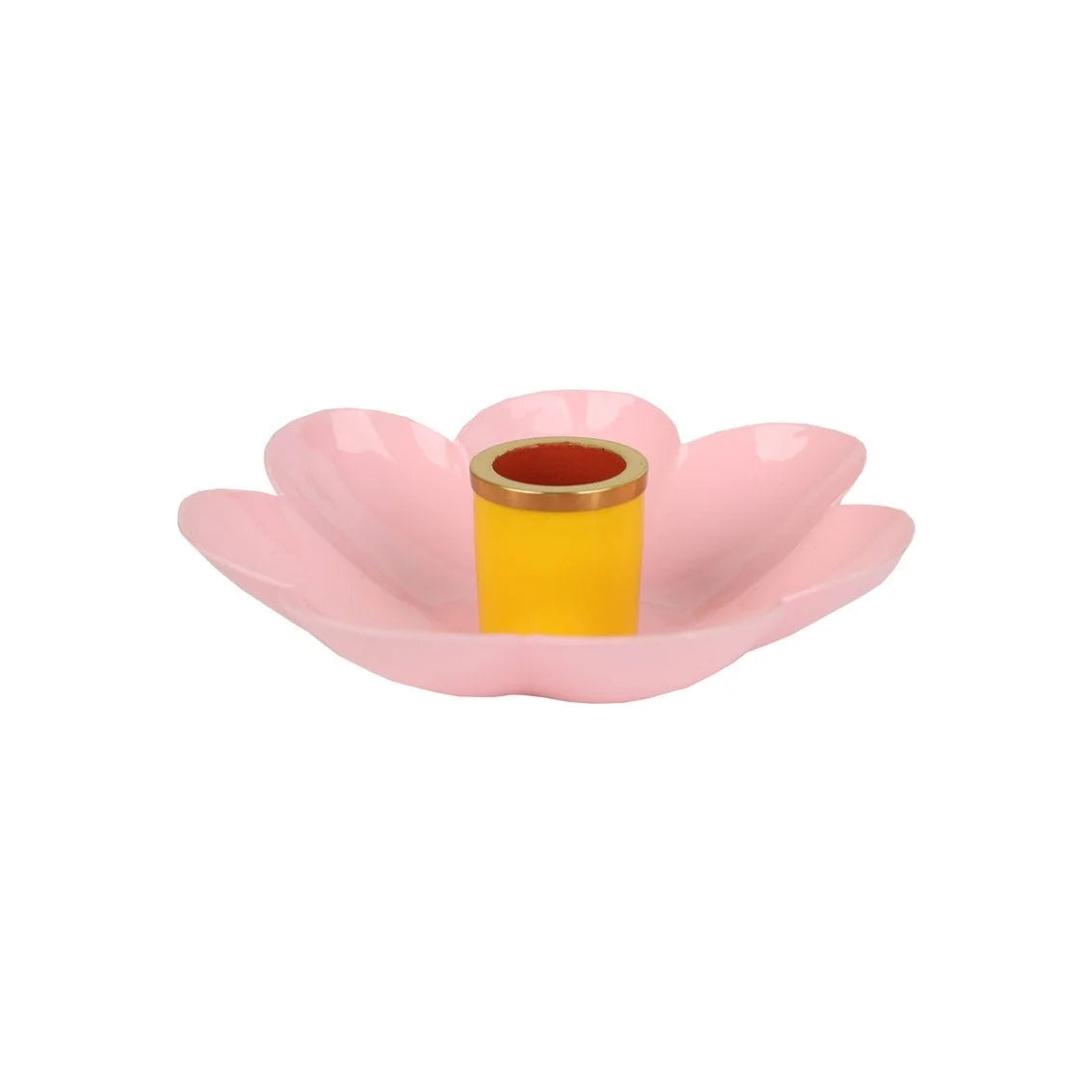 Colored Enamel Flower Shaped Candle Holders - image 6