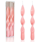 2-Pack  Pink Spiral Taper Candles