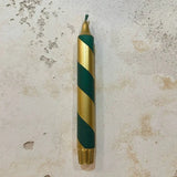 Green and Gold Spiral Taper Candle