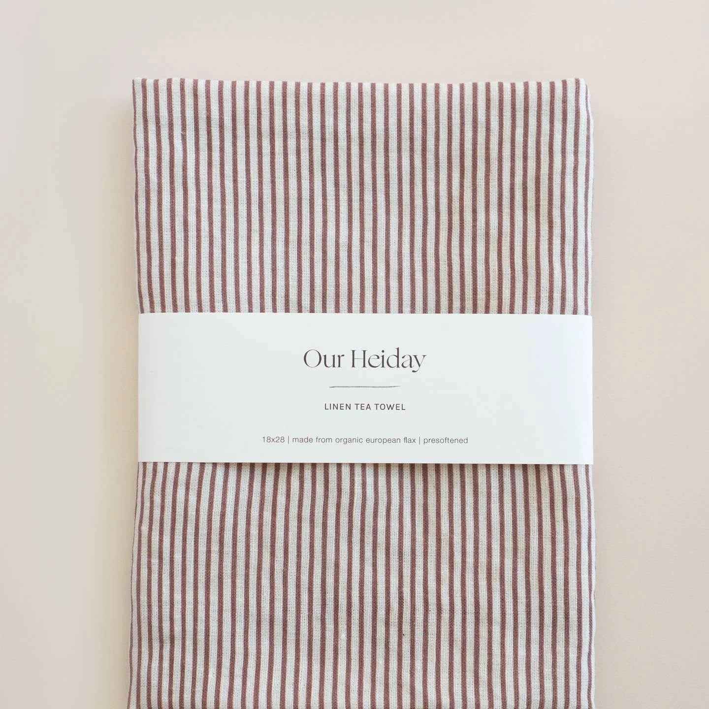 Classic Stripe Wine Linen Tea Towel