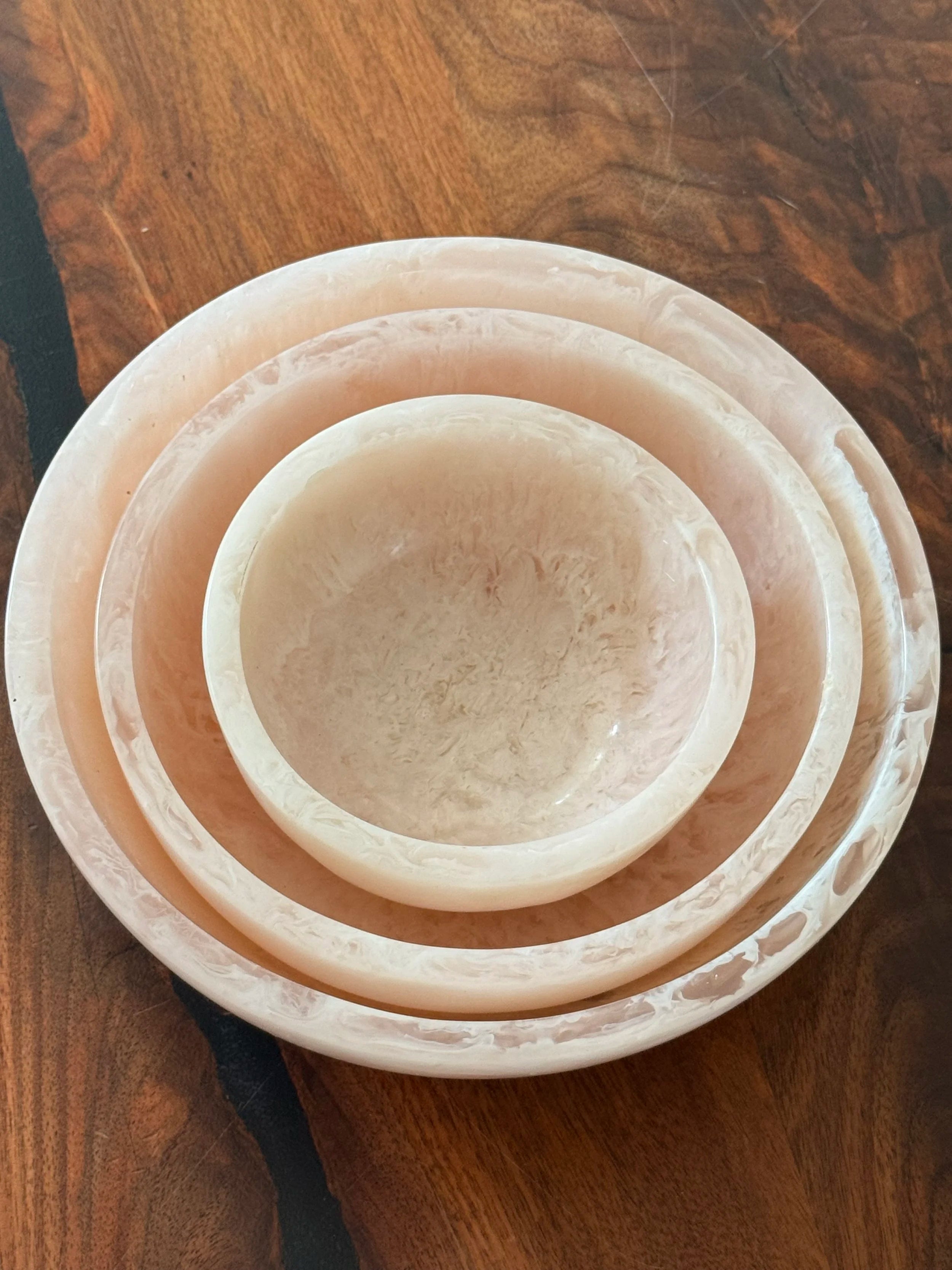 Set of 3 Resin Bowls | Light Pink