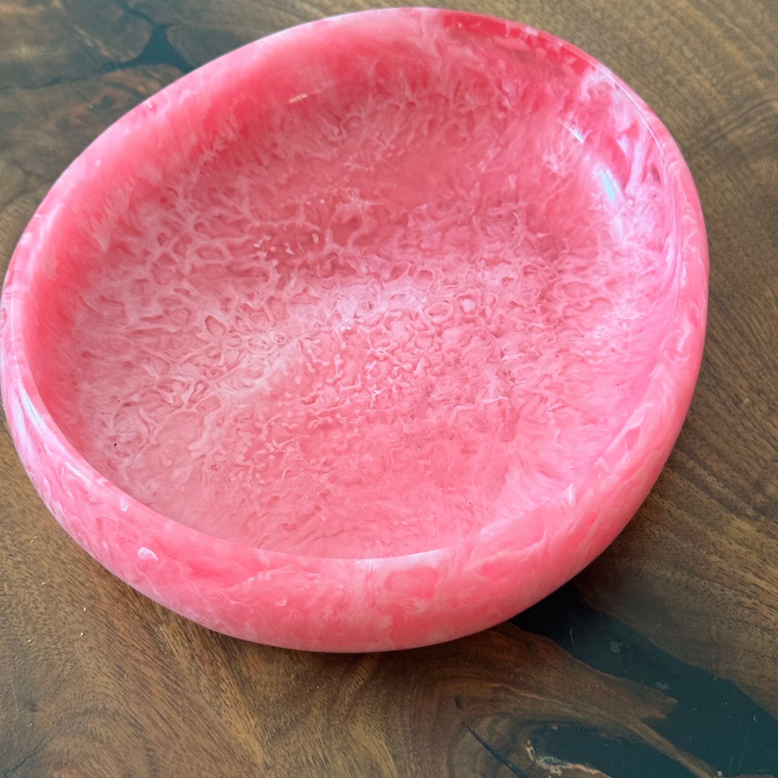 Marbled Resin Catchall Bowl | Coral Pink - image 2