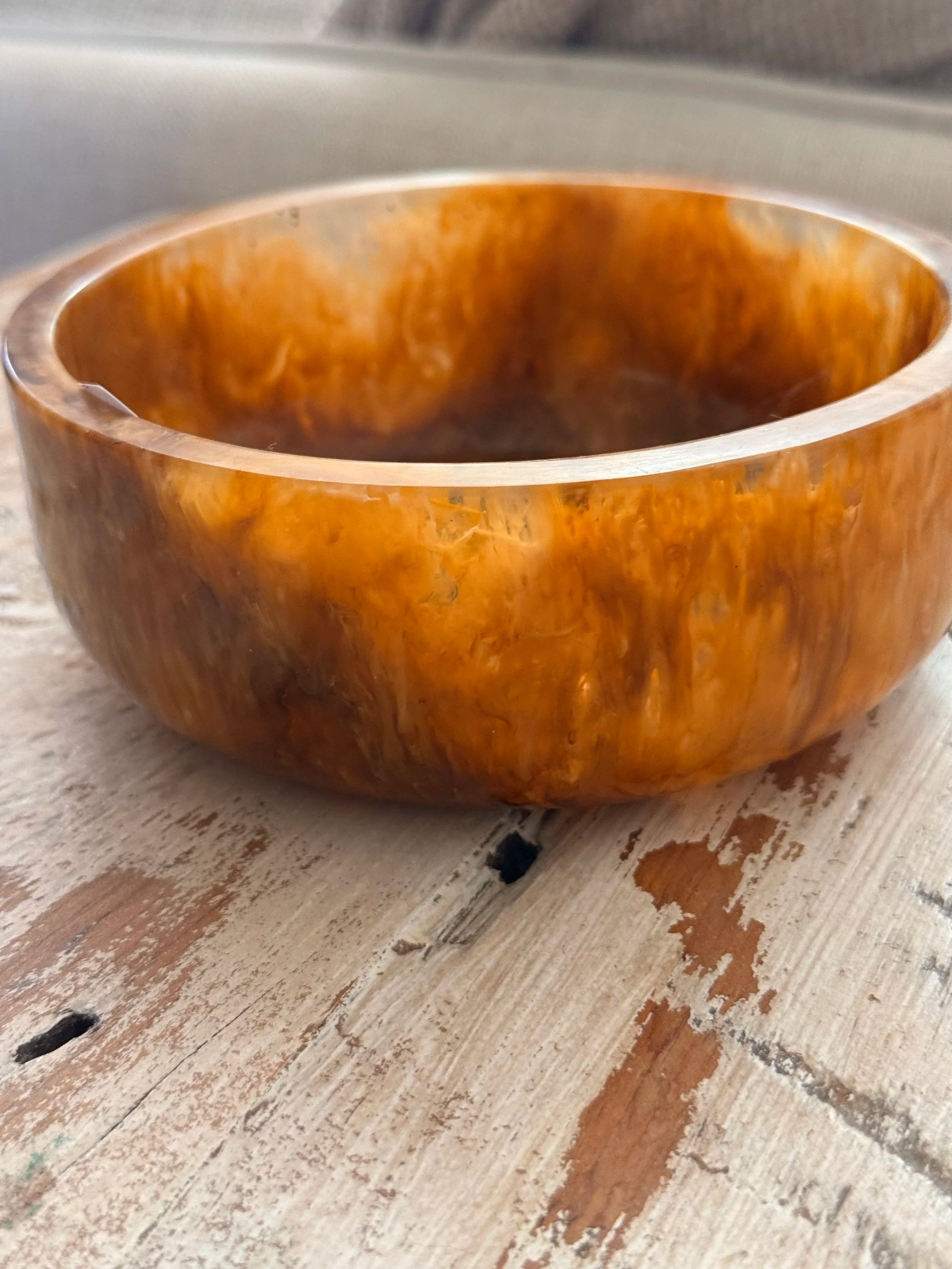 Marbled Resin Snack Bowl | Amber - image 2