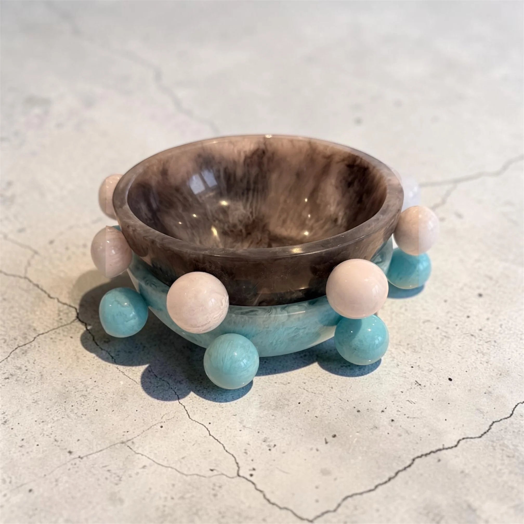 Marbled Bubbled Resin Bowl