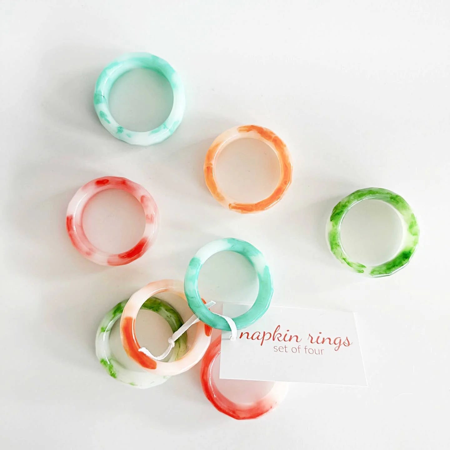 Pastel Rainbow Napkins Rings