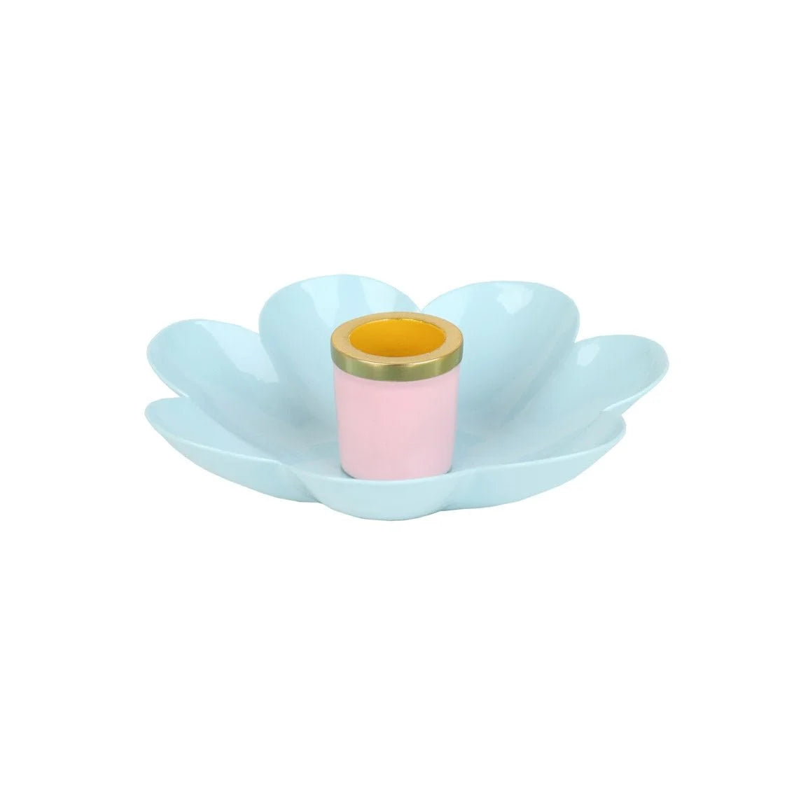 Colored Enamel Flower Shaped Candle Holders - image 7
