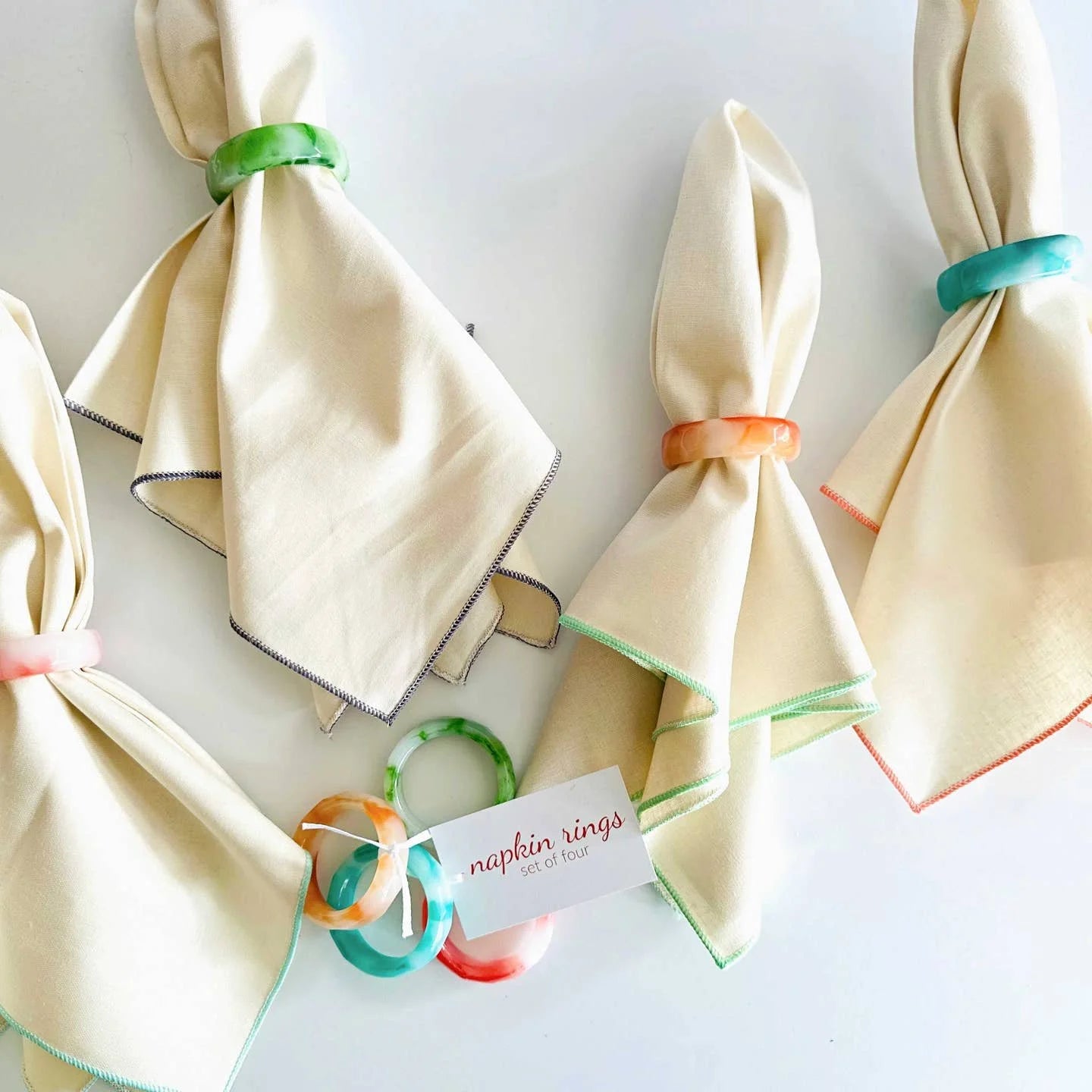 Pastel Rainbow Napkins Rings - image 2