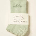 🧘🏼‍♀️ Inhale Exhale Grip Sock [Mint Green], Pilates Socks