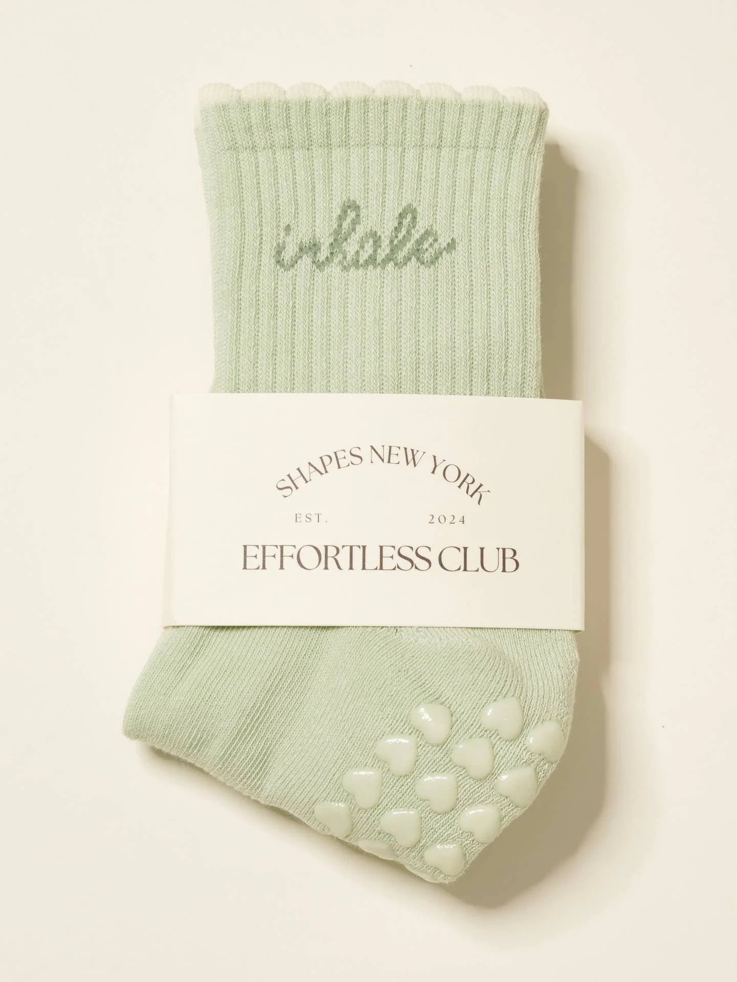 🧘🏼‍♀️ Inhale Exhale Grip Sock [Mint Green], Pilates Socks