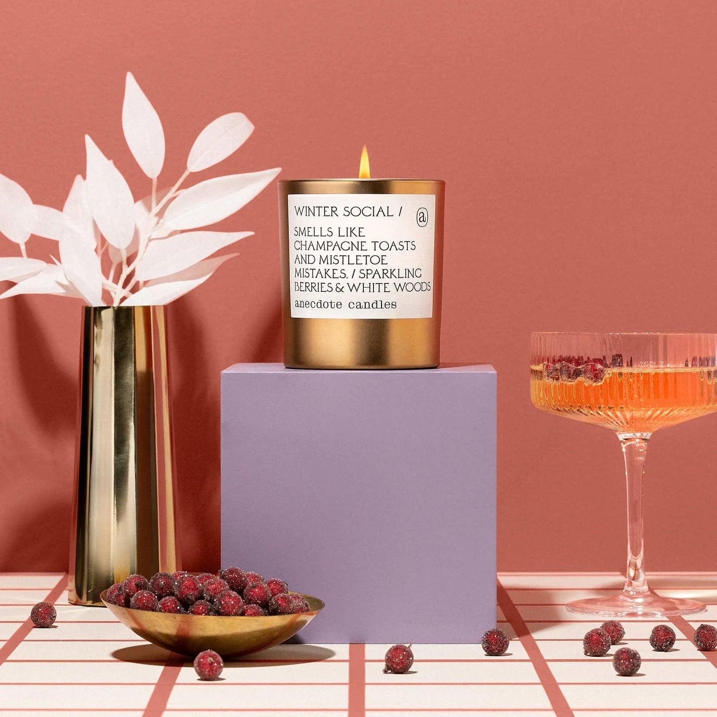 Winter Social (Berries & White Woods) Gold Tumbler Candle - image 2