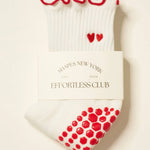❤️ Embroidery Heart Duo Ruffle Grip Sock - image 2