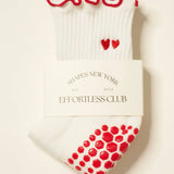 ❤️ Embroidery Heart Duo Ruffle Grip Sock - image 2