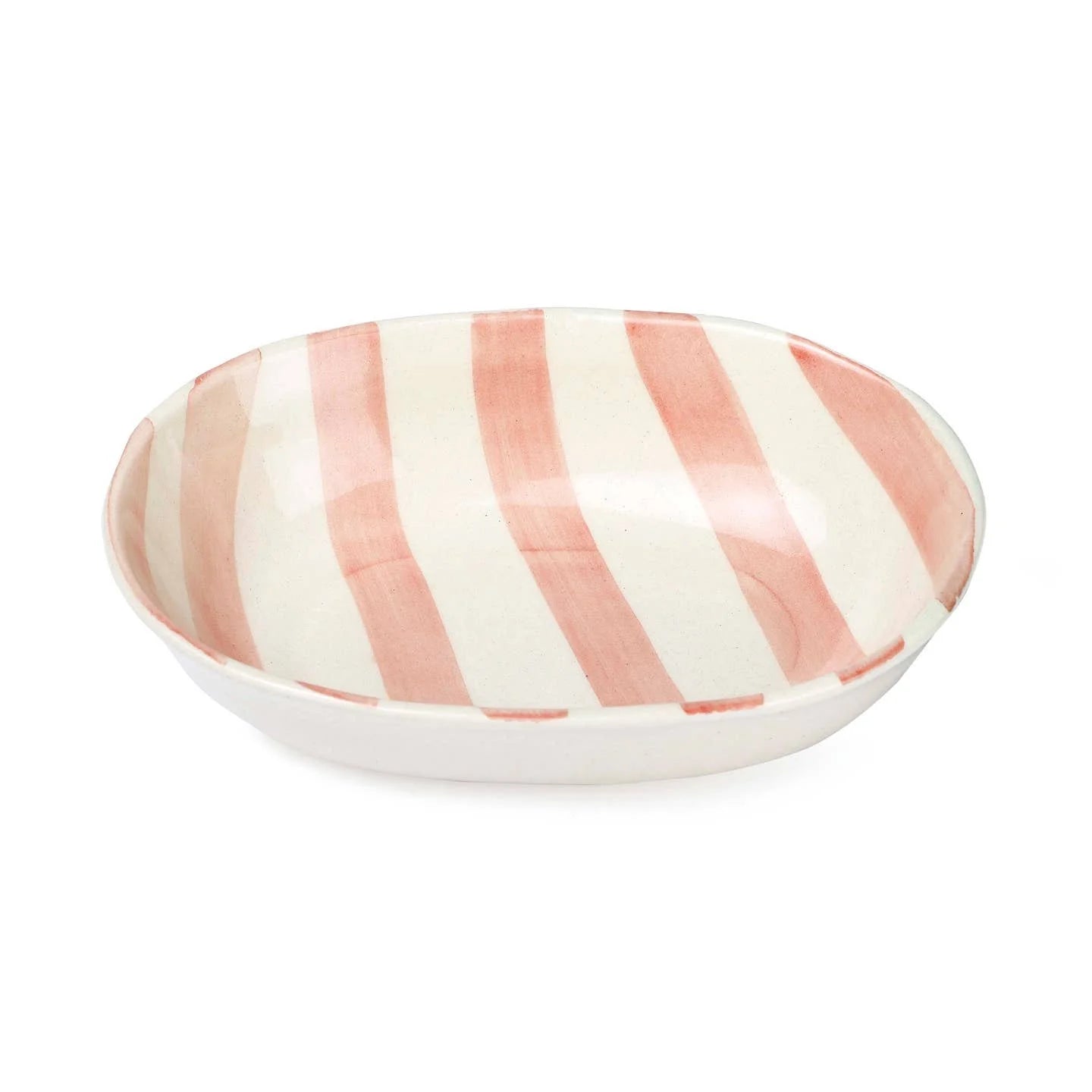 Ceramic Stripe Bowl, Pink