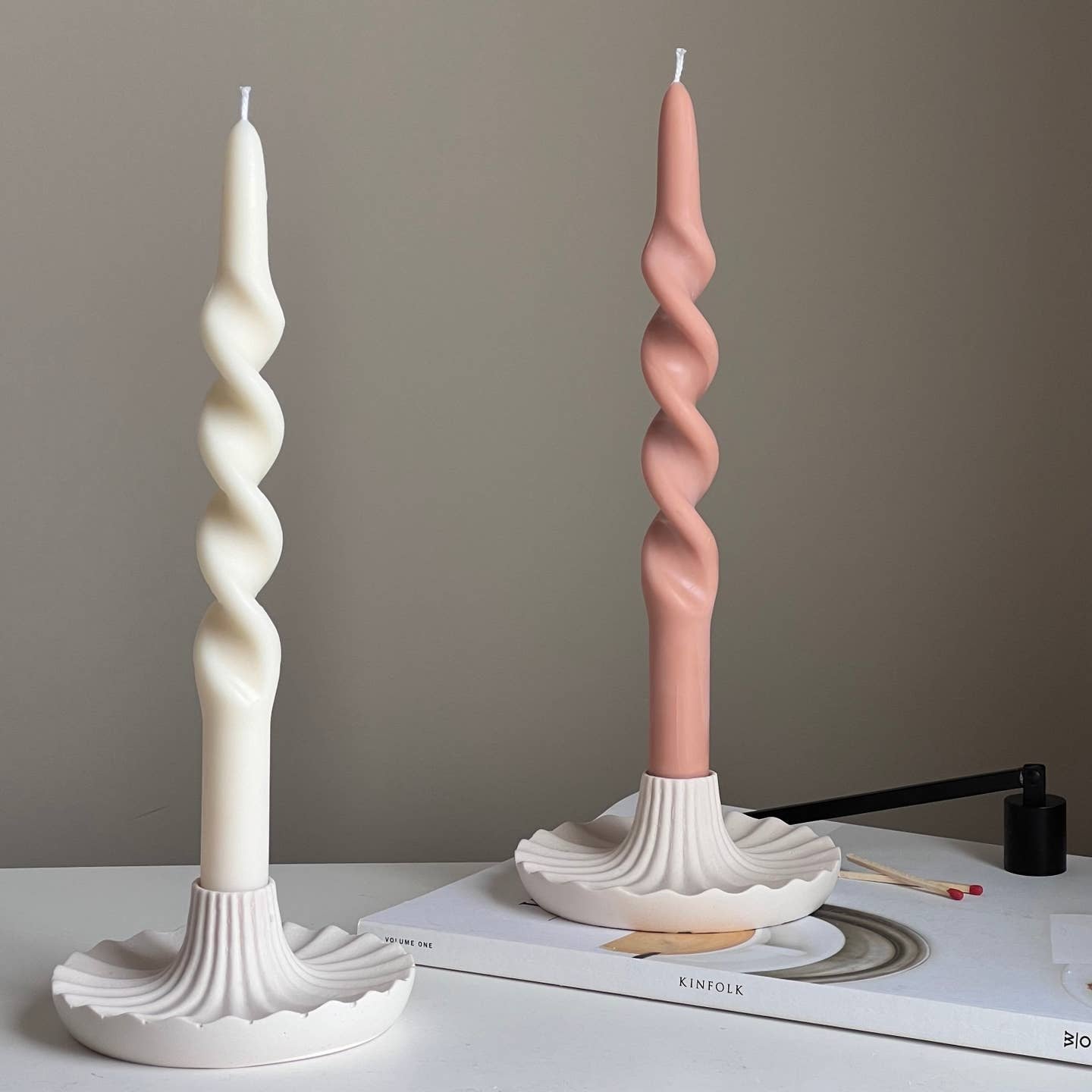 Round Scallop Candlestick Holder - image 2