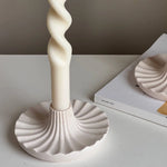 Round Scallop Candlestick Holder