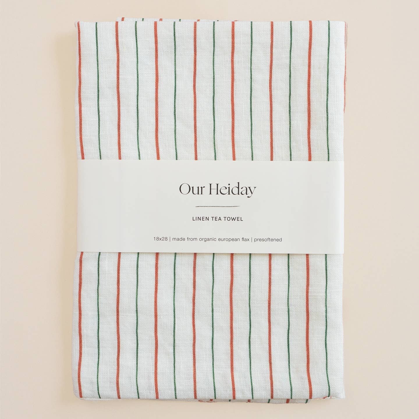 Holiday Stripes Linen Tea Towel