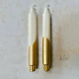 Gold & Cream Taper Candle