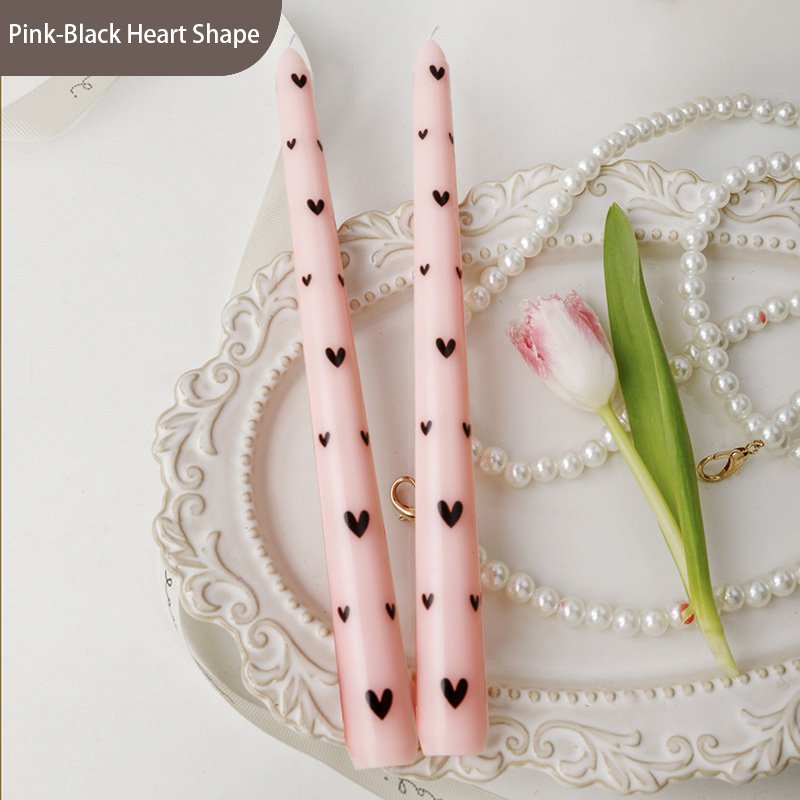 Heart Print Candles